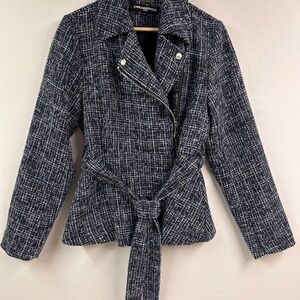 Karl Lagerfeld Women's Navy Tweed Blazer